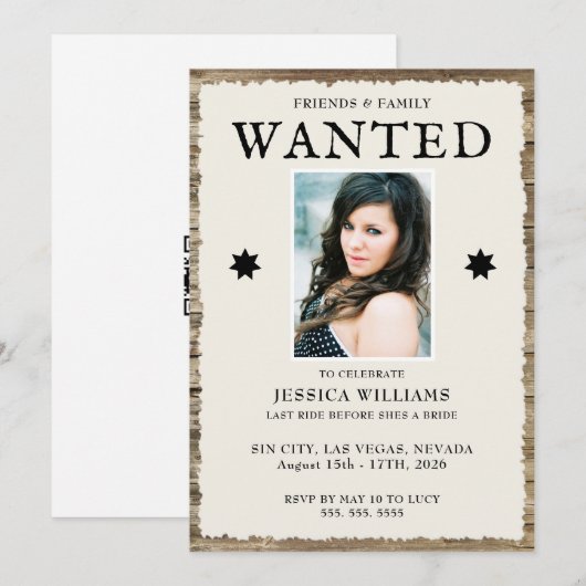 Invitation Photo & Code QR EVJF (Devant / Derrière)