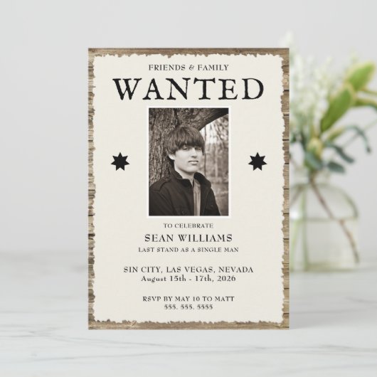 Invitation Photo & Code QR Week-end de célibataire (Debout devant)