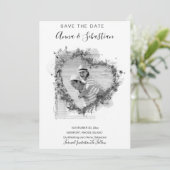 Invitation *~* PHOTO Coeur AR6 MARIAGE ENREGISTRER LA DATE QR (Debout devant)