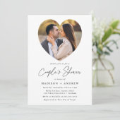 Invitation Photo Coeur moderne Douche de couple (Debout devant)