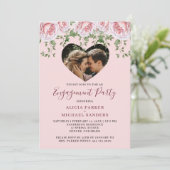 Invitation Photo coeur rose Valentine (Debout devant)