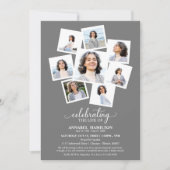 Invitation Photo Collage Célébration de la vie Service commém (Devant)