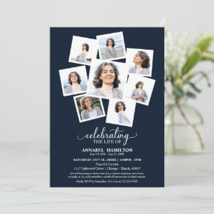 Invitation Photo Collage Célébration de la vie Service commém