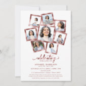 Invitation Photo Collage Célébration des funérailles de la vi (Devant)