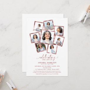 Invitation Photo Collage Célébration des funérailles de la vi
