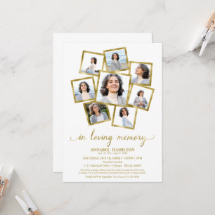 Invitation Photo Collage Célébration des funérailles de la vi