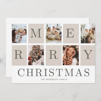 Invitation Photo Collage Christmas Family Holiday Card