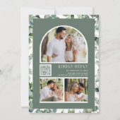 Invitation Photo Collage Eucalyptus moderne QR Code Mariage (Dos)