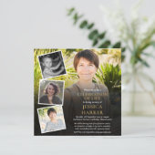 Invitation Photo Collage Funéraire moderne Célébration de la (Debout devant)