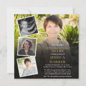Invitation Photo Collage Funéraire moderne Célébration de la (Devant)