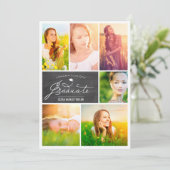 Invitation Photo Collage Graduate Chalkboard Graduate Party (Debout devant)