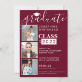 Invitation Photo Collage Graduation Party Bourgogne 2022 (Devant)