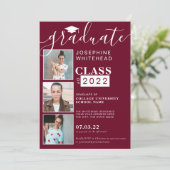 Invitation Photo Collage Graduation Party Bourgogne 2022 (Debout devant)