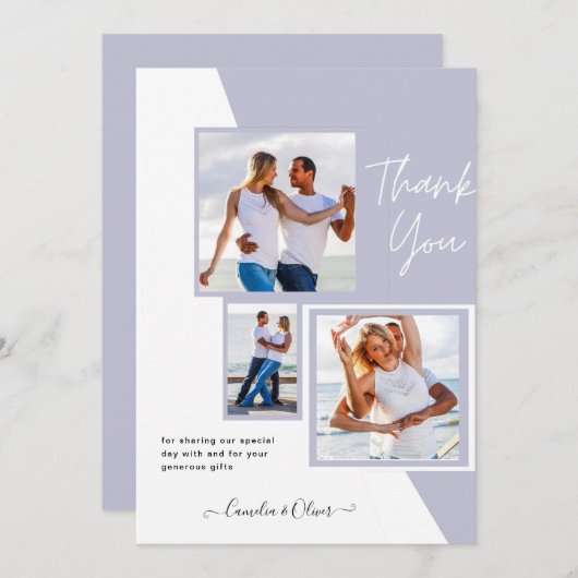 Invitation Photo Collage MERCI Mariage/bébé/diplômé/TOUT (Devant / Derrière)