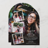 Invitation Photo Collage Moderne Graduation Party Arch (Devant / Derrière)