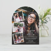 Invitation Photo Collage Moderne Graduation Party Arch (Debout devant)