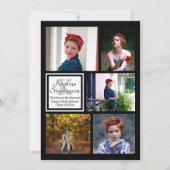 Invitation Photo Collage Monogramme Diplôme du secondaire (Devant)