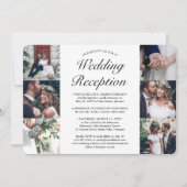 Invitation Photo Collage Réception de mariage élégant Elopeme (Devant)