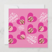 Invitation Photo Collage Saint-Valentin Fête rose chaude (Devant)