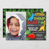 Invitation Photo colorée de garçon d'anniversaire de (Devant / Derrière)
