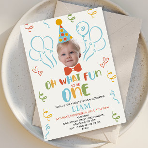 Invitation Photo Colorée Moderne Quel plaisir d'être un anniv