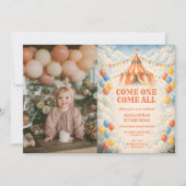 Invitation Photo Come One Come All Circus Birthday (Devant)