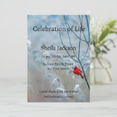 Invitation Photo commémorative Cardinal Oiseaux rouges (Debout devant)