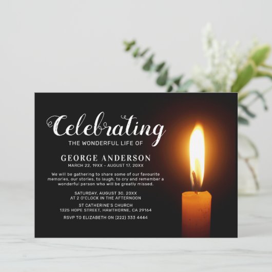 Invitation Photo commémorative de la fête de la vie aux chand (Debout devant)