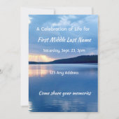 Invitation Photo commémorative Prière Lac Sunrise Nature (Devant)