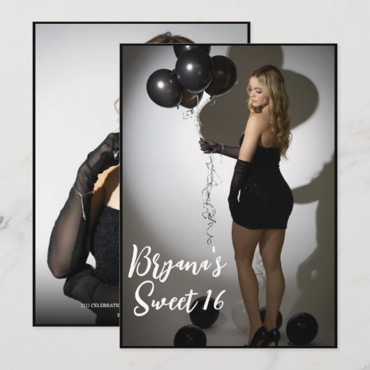 Invitation Photo complète avant et arrière Moderne tendance D (Devant / Derrière)