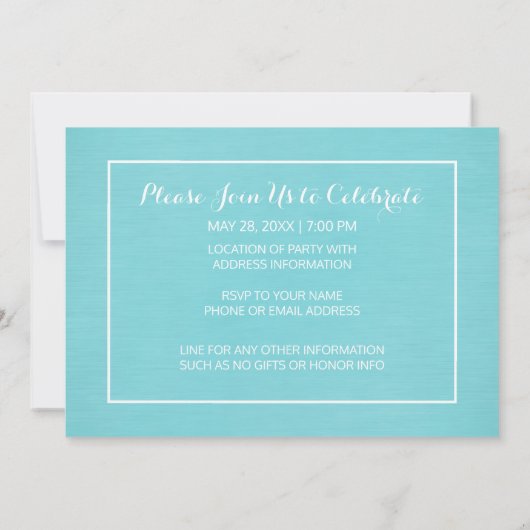 Invitation Photo complète avec script - Graduation Party (Dos)