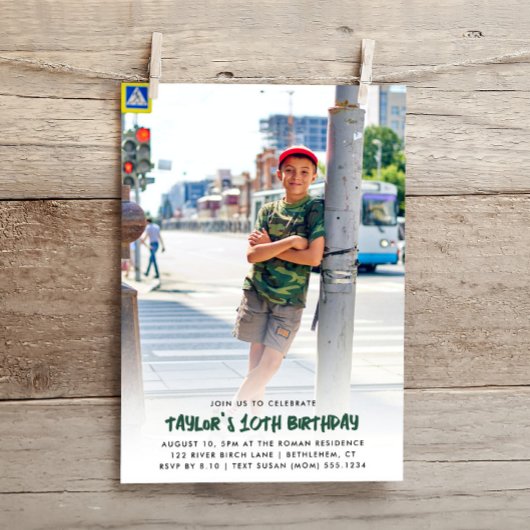 Invitation Photo complète Customisée à tout âge Anniversaire 