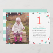 Invitation Photo Confetti Anniversaire (Devant / Derrière)