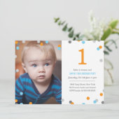 Invitation Photo Confetti Anniversaire (Debout devant)