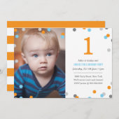 Invitation Photo Confetti Anniversaire (Devant / Derrière)