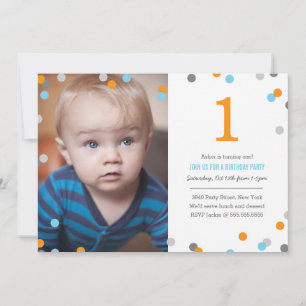 Invitation Photo Confetti Anniversaire