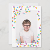 Invitation Photo Confetti Anniversaire de enfant Party Invita (Devant)