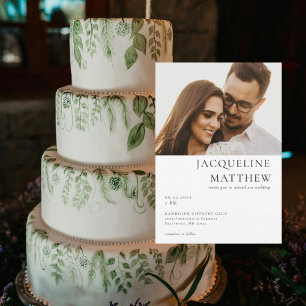 Invitation Photo contemporaine de couple Code QR Mariage