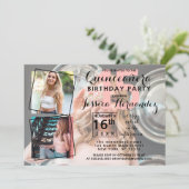 Invitation Photo Cool moderne Collage Sweet Quinceañera (Debout devant)