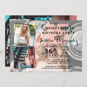 Invitation Photo Cool moderne Collage Sweet Quinceañera
