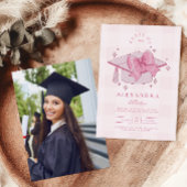 Invitation Photo Coquette Pink Bow Graduation