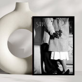 Invitation Photo Couple Noir & Blanc Classique Enregistrer La