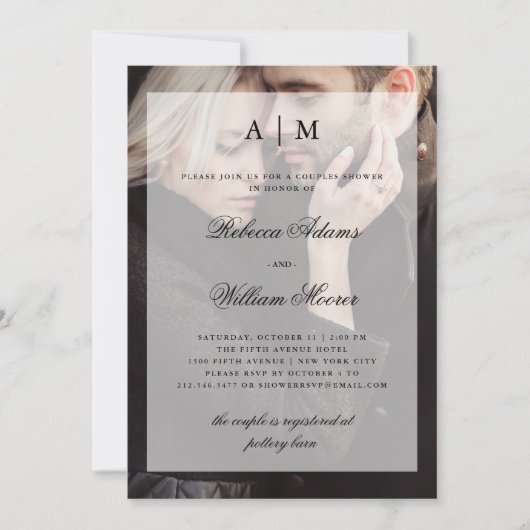 Invitation photo Couples Shower avec superposition (Devant)