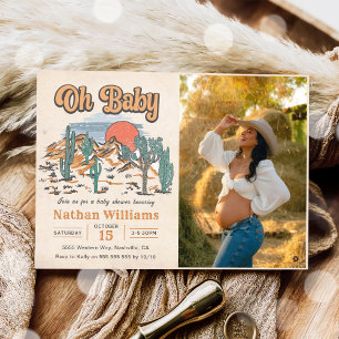 Invitation Photo Cowboy Western Baby shower