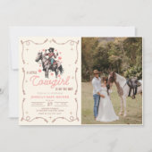 Invitation Photo Cowgirl Western Baby shower (Devant)