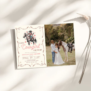 Invitation Photo Cowgirl Western Baby shower