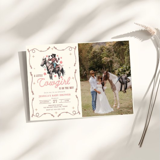 Invitation Photo Cowgirl Western Baby shower