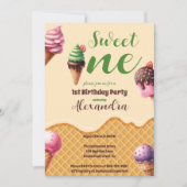 Invitation Photo Crème glacée sucré un premier anniversaire (Devant)