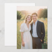 Invitation Photo crème joyeuse et marine (Devant / Derrière)