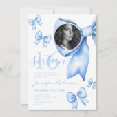 Invitation PHOTO Cute Coquette Marine Bow Sweet 16 (Devant)